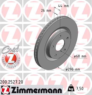 Zimmermann 200.2527.20 - Bremžu diski autodraugiem.lv