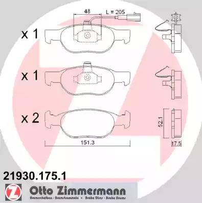 Zimmermann 21930.175.1 - Bremžu uzliku kompl., Disku bremzes autodraugiem.lv