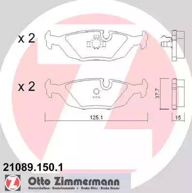 Zimmermann 21089.150.1 - Bremžu uzliku kompl., Disku bremzes autodraugiem.lv