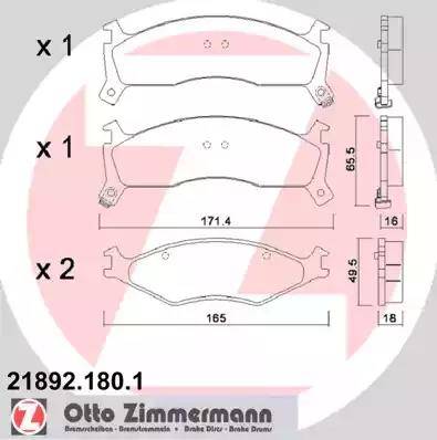 Zimmermann 21892.180.1 - Bremžu uzliku kompl., Disku bremzes autodraugiem.lv