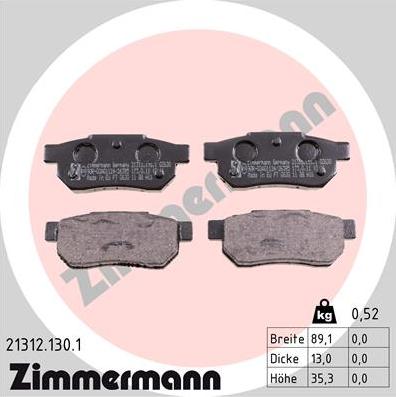 Zimmermann 21312.130.1 - Bremžu uzliku kompl., Disku bremzes autodraugiem.lv