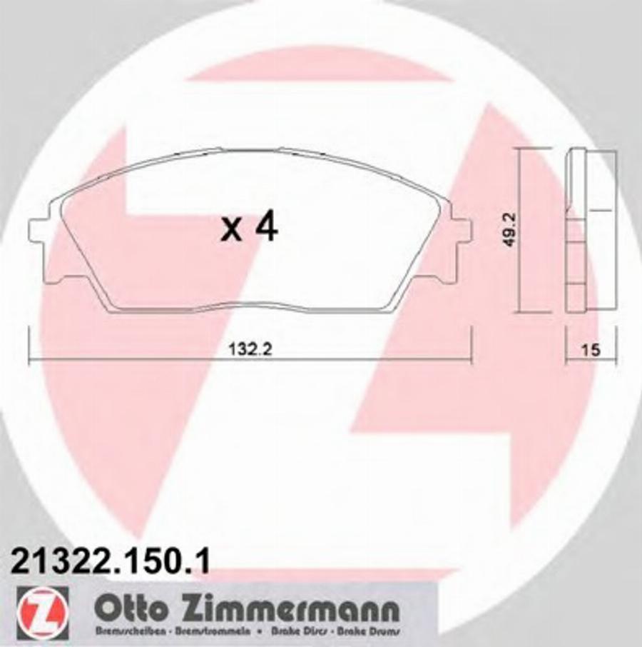 Zimmermann 21322.150.1 - Bremžu uzliku kompl., Disku bremzes autodraugiem.lv