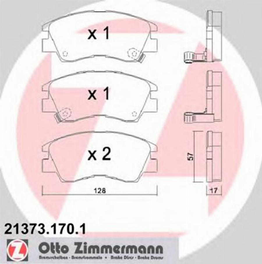 Zimmermann 21373.170.1 - Bremžu uzliku kompl., Disku bremzes autodraugiem.lv