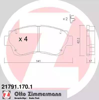 Zimmermann 21791.170.1 - Bremžu uzliku kompl., Disku bremzes autodraugiem.lv
