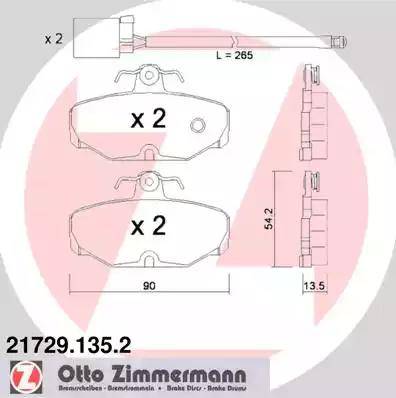 Zimmermann 21729.135.2 - Bremžu uzliku kompl., Disku bremzes autodraugiem.lv