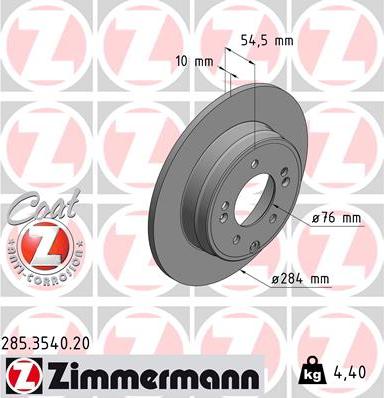 Zimmermann 285.3540.20 - Bremžu diski autodraugiem.lv