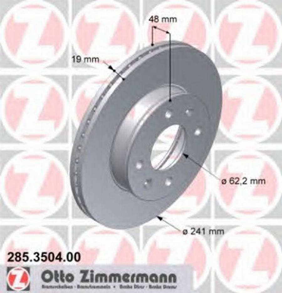 Zimmermann 285.3504.00 - Bremžu diski autodraugiem.lv