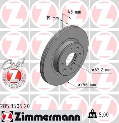 Zimmermann 285.3505.20 - Bremžu diski autodraugiem.lv