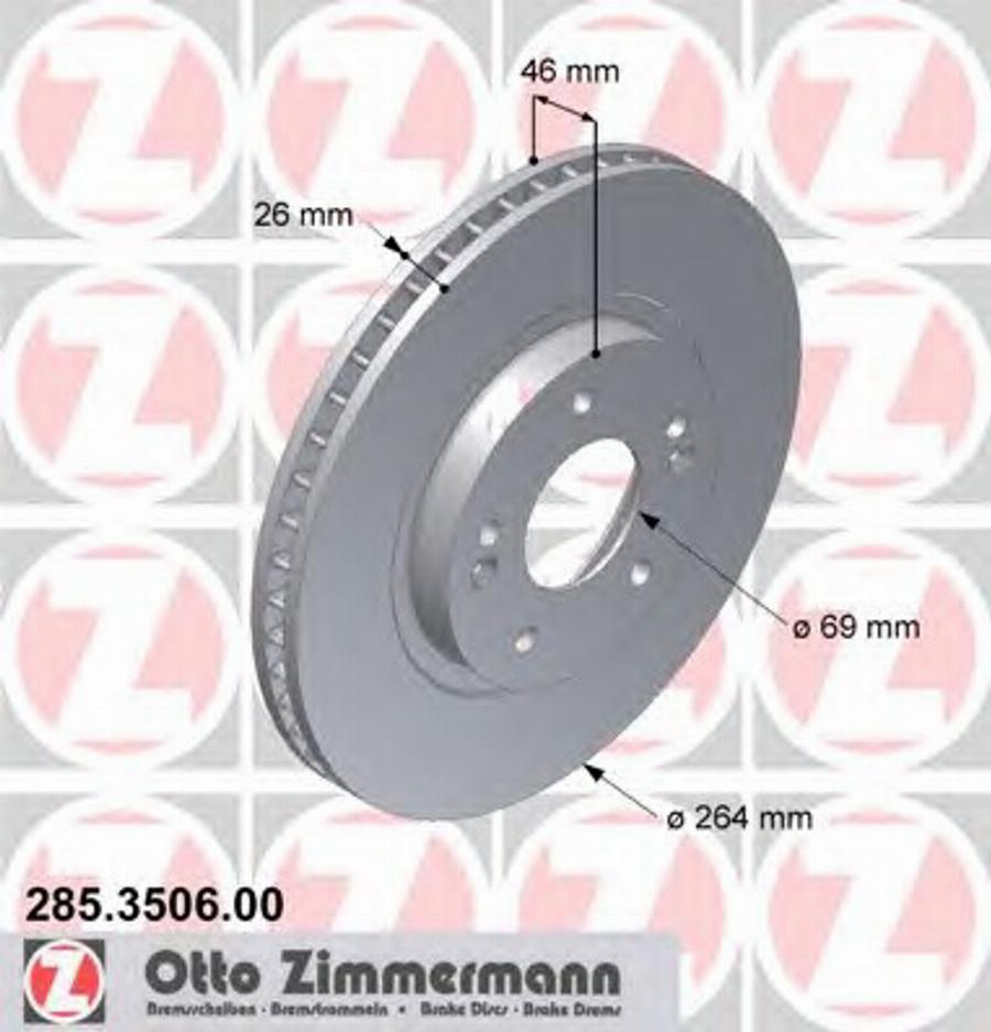 Zimmermann 285.3506.00 - Bremžu diski autodraugiem.lv