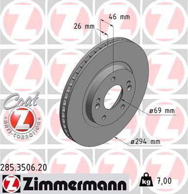 Zimmermann 285.3506.20 - Bremžu diski autodraugiem.lv