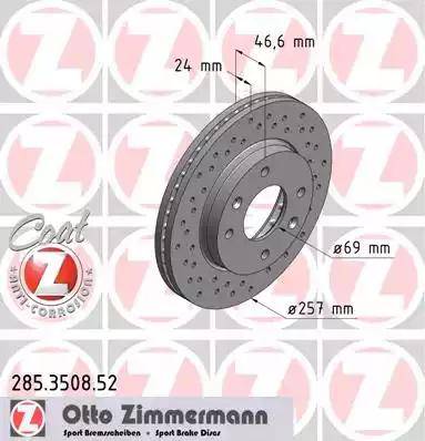 Zimmermann 285.3508.52 - Bremžu diski autodraugiem.lv