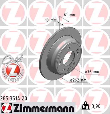 Zimmermann 285.3514.20 - Bremžu diski autodraugiem.lv