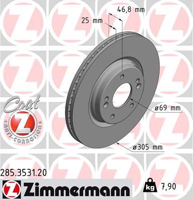 Zimmermann 285.3531.20 - Bremžu diski autodraugiem.lv