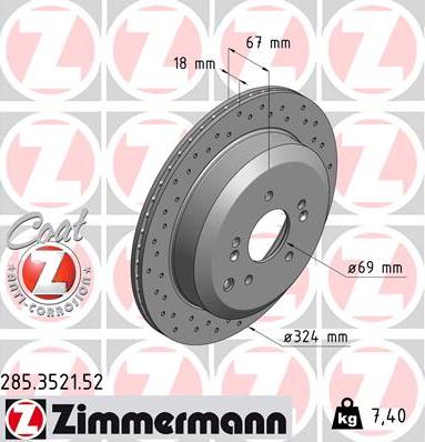 Zimmermann 285.3521.52 - Bremžu diski autodraugiem.lv