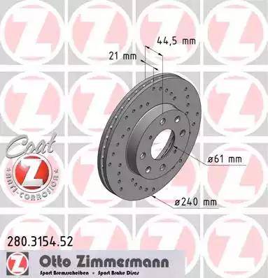 Zimmermann 280.3154.52 - Bremžu diski autodraugiem.lv