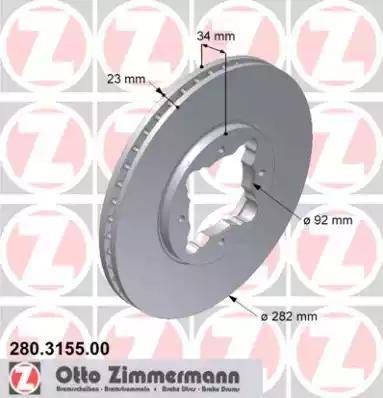 Zimmermann 280.3155.00 - Bremžu diski autodraugiem.lv