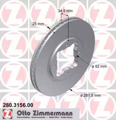 Zimmermann 280.3156.00 - Bremžu diski autodraugiem.lv