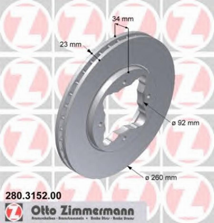 Zimmermann 280 3152 00 - Bremžu diski autodraugiem.lv