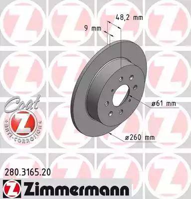 Zimmermann 280.3165.20 - Bremžu diski autodraugiem.lv
