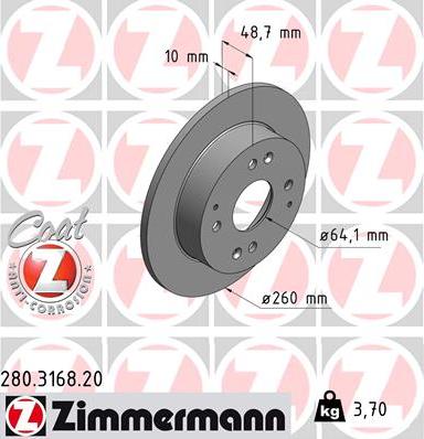 Zimmermann 280.3168.20 - Bremžu diski autodraugiem.lv