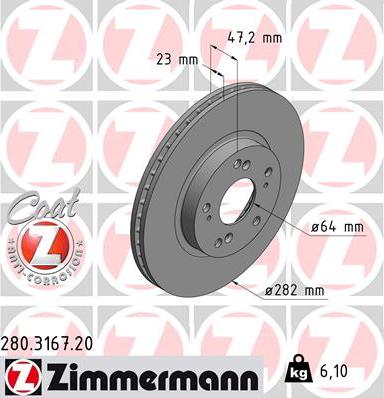 Zimmermann 280.3167.20 - Bremžu diski autodraugiem.lv