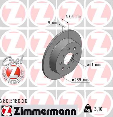 Zimmermann 280.3180.20 - Bremžu diski autodraugiem.lv