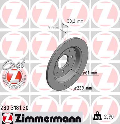 Zimmermann 280.3181.20 - Bremžu diski autodraugiem.lv