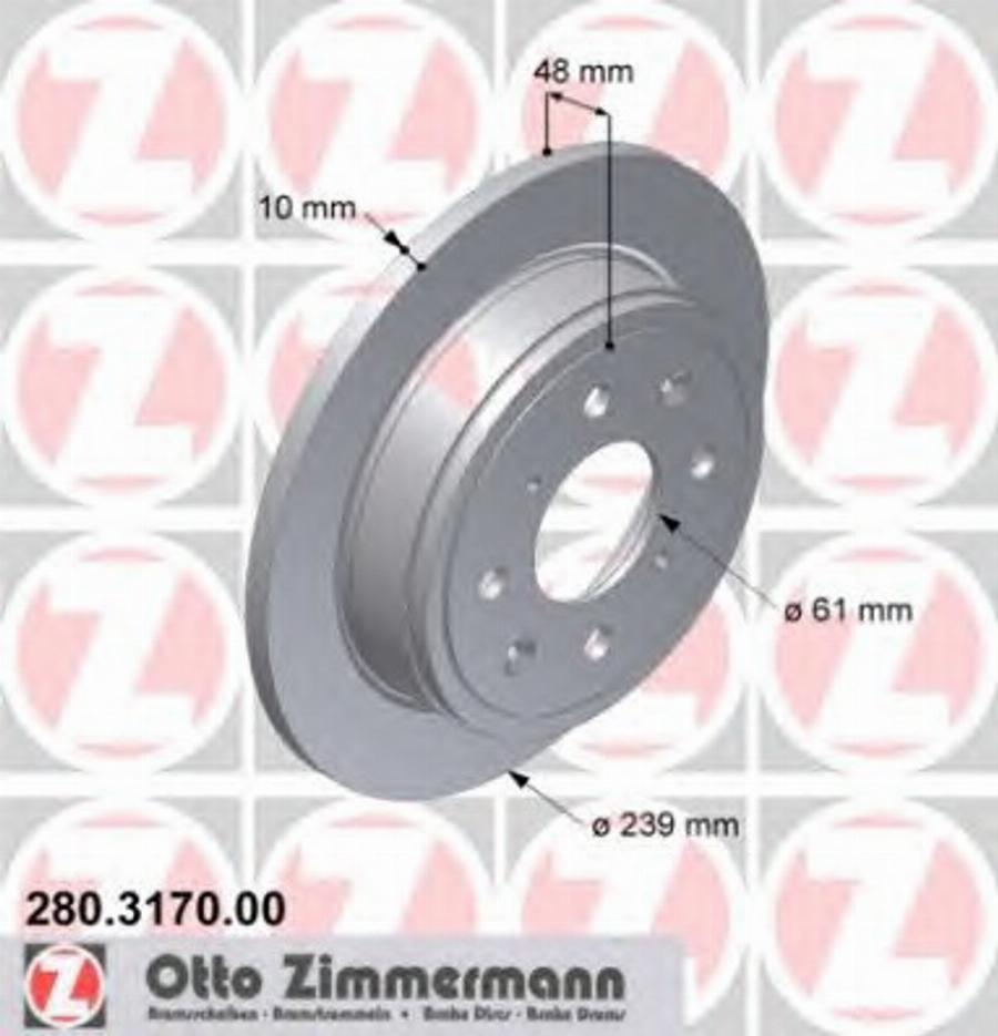 Zimmermann 280.3170.00 - Bremžu diski autodraugiem.lv