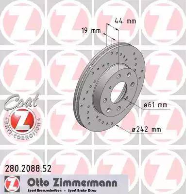 Zimmermann 280.2088.52 - Bremžu diski autodraugiem.lv