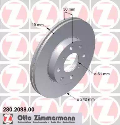Zimmermann 280.2088.00 - Bremžu diski autodraugiem.lv