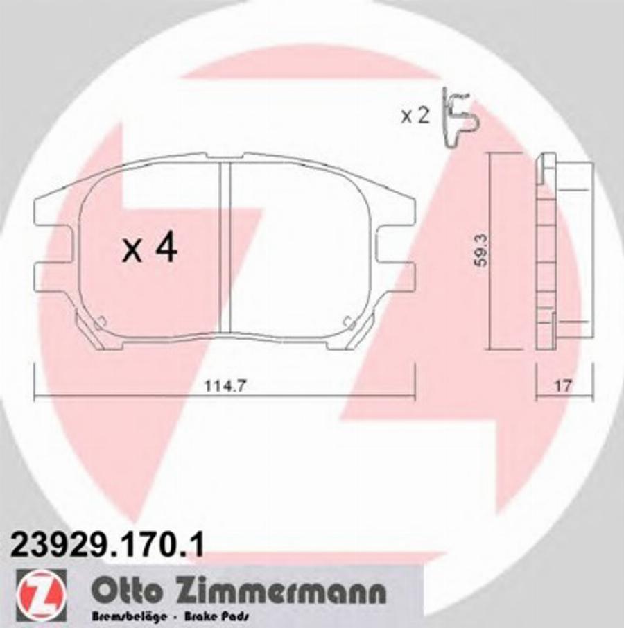 Zimmermann 239291701 - Bremžu uzliku kompl., Disku bremzes autodraugiem.lv