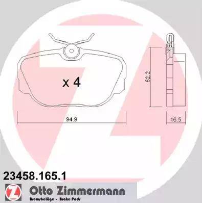 Zimmermann 23458.165.1 - Bremžu uzliku kompl., Disku bremzes autodraugiem.lv