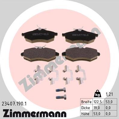 Zimmermann 23407.190.1 - Bremžu uzliku kompl., Disku bremzes autodraugiem.lv