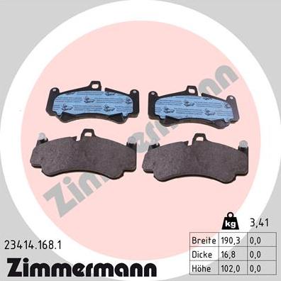 Zimmermann 23414.168.1 - Bremžu uzliku kompl., Disku bremzes autodraugiem.lv