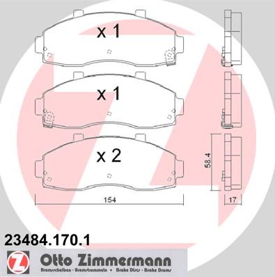 Zimmermann 23484.170.1 - Bremžu uzliku kompl., Disku bremzes autodraugiem.lv