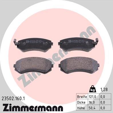 Zimmermann 23502.160.1 - Bremžu uzliku kompl., Disku bremzes autodraugiem.lv