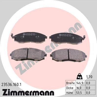Zimmermann 23536.160.1 - Bremžu uzliku kompl., Disku bremzes autodraugiem.lv