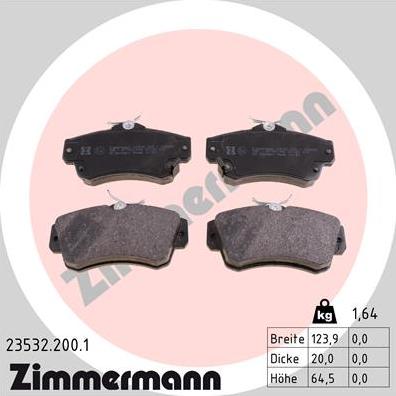 Zimmermann 23532.200.1 - Bremžu uzliku kompl., Disku bremzes autodraugiem.lv