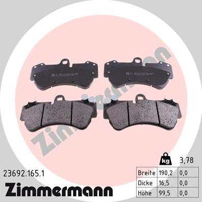 Zimmermann 23692.165.1 - Bremžu uzliku kompl., Disku bremzes autodraugiem.lv