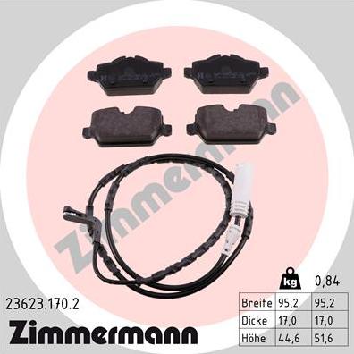 Zimmermann 23623.170.2 - Bremžu uzliku kompl., Disku bremzes autodraugiem.lv