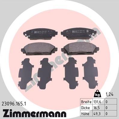 Zimmermann 23096.165.1 - Bremžu uzliku kompl., Disku bremzes autodraugiem.lv