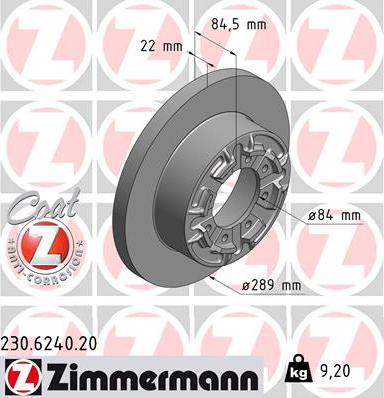 Zimmermann 230.6240.20 - Bremžu diski autodraugiem.lv