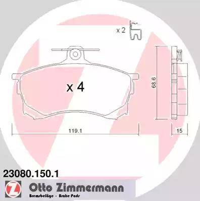 Zimmermann 23080.150.1 - Bremžu uzliku kompl., Disku bremzes autodraugiem.lv