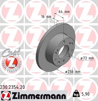 Zimmermann 230.2354.20 - Bremžu diski autodraugiem.lv