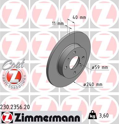 Zimmermann 230.2356.20 - Bremžu diski autodraugiem.lv