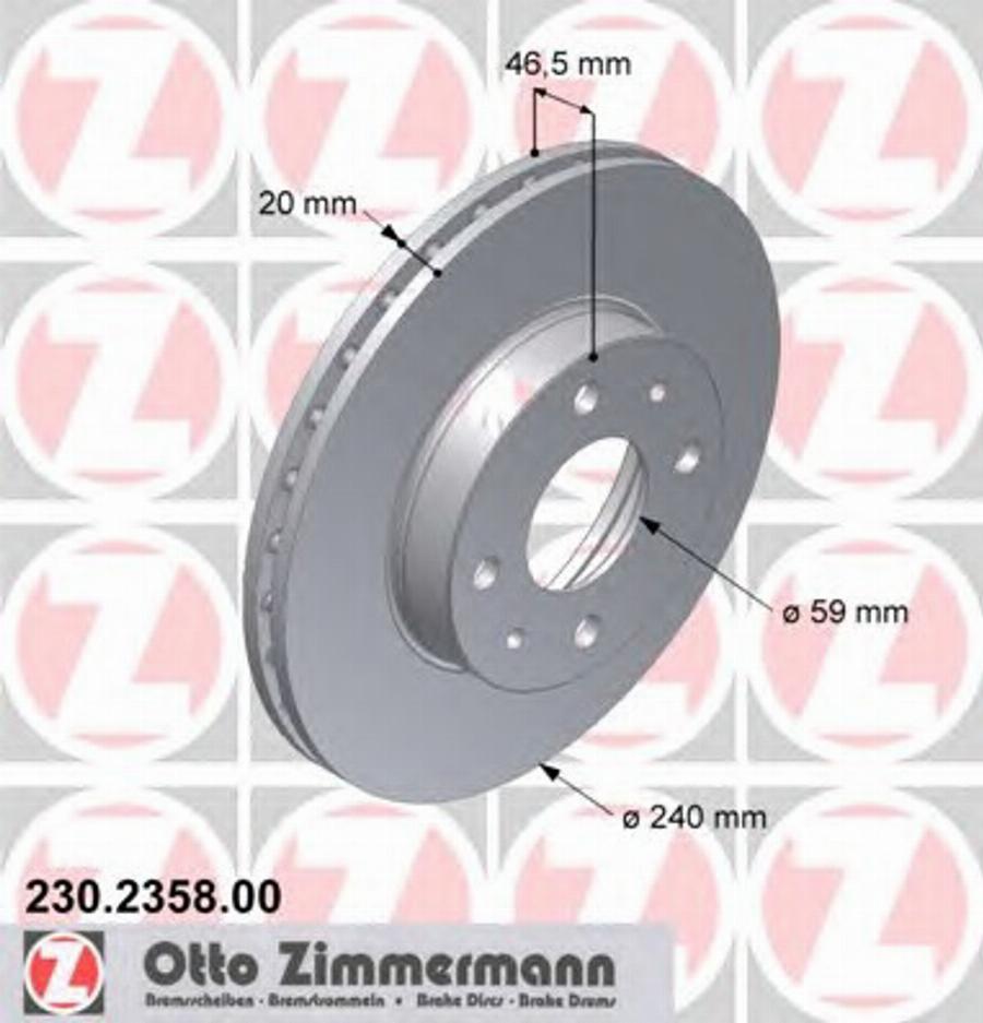 Zimmermann 230235800 - Bremžu diski autodraugiem.lv