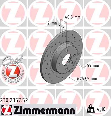 Zimmermann 230.2357.52 - Bremžu diski autodraugiem.lv
