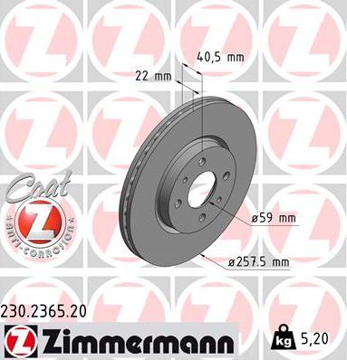 Zimmermann 230.2365.20 - Bremžu diski autodraugiem.lv