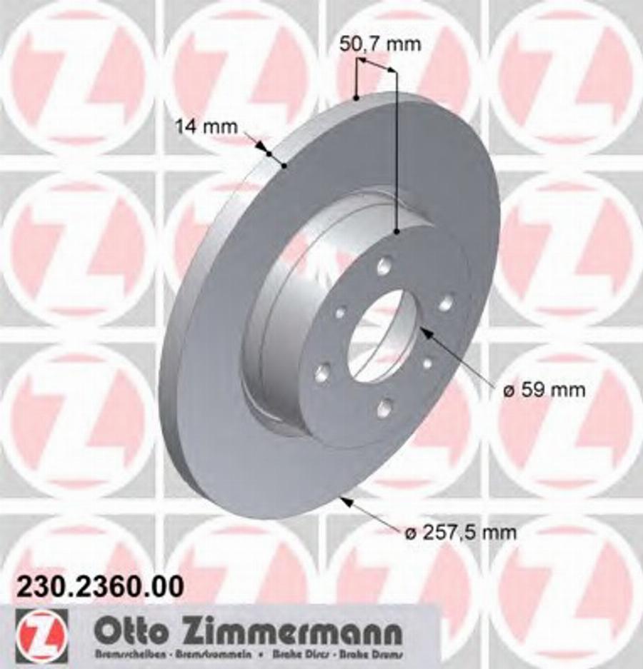 Zimmermann 230236000 - Bremžu diski autodraugiem.lv