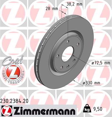 Zimmermann 230.2384.20 - Bremžu diski autodraugiem.lv